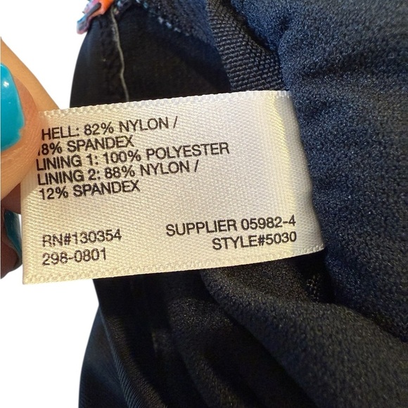 Boutique Black Floral Top One Shoulder Ruffle One Piece Swimsuit Plus 3X NWOT - Picture 14 of 16